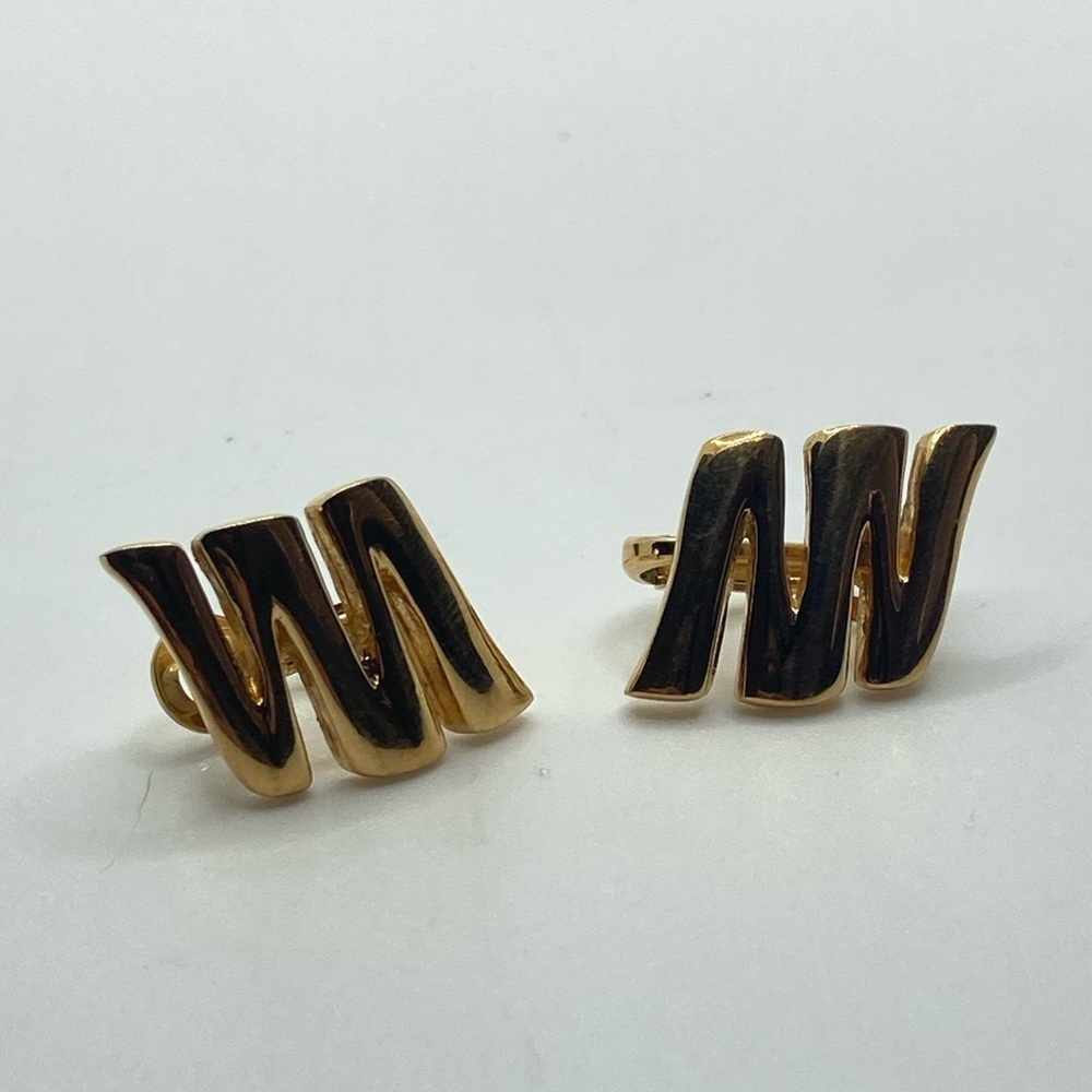Vtg D’Orlan Gold Plated Zigzag Zig Zag Earrings Pierced Ears - .9” - Picture 4 of 8